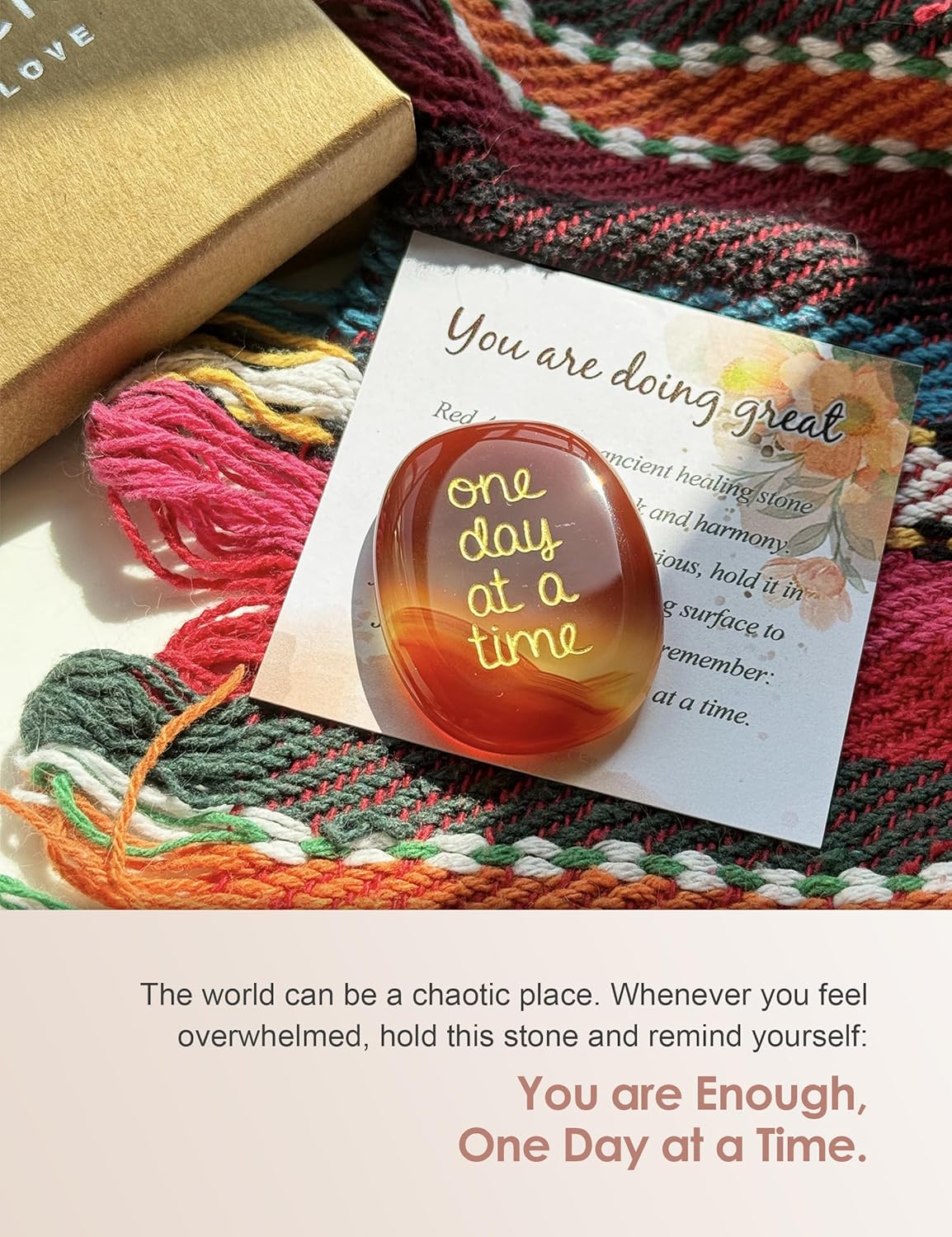 One Day at A Time Agate Healing Crystal Gifts for Him for Her