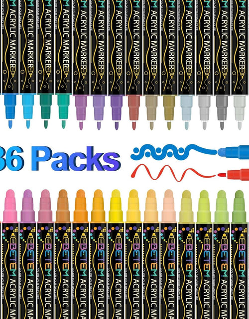 Load image into Gallery viewer, 36 Colors Dual Tip Acrylic Paint Pens Markers, Premium Acrylic Paint Pens
