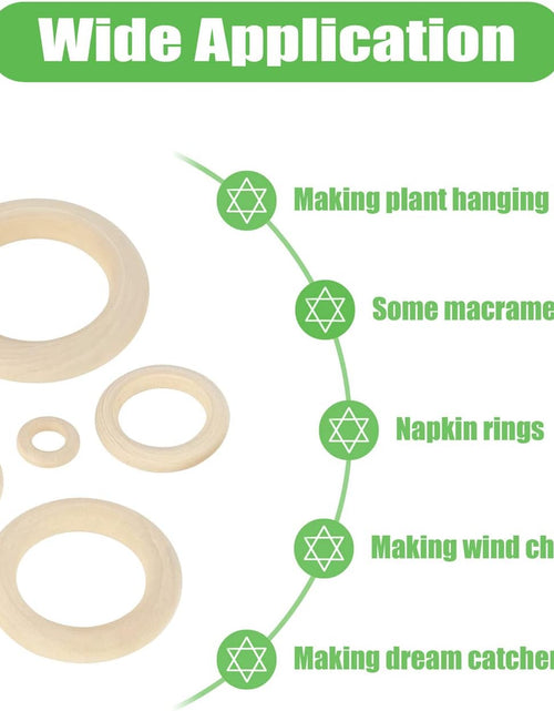 Load image into Gallery viewer, 100 PCS Unfinished Natural Wooden Rings for Crafts, Wood Rings
