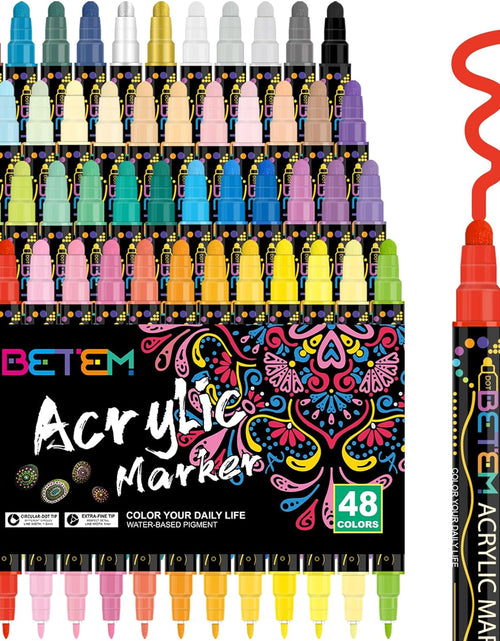 Load image into Gallery viewer, 48 Colors Dual Tip Acrylic Paint Pens Markers, Premium Acrylic Paint Pens
