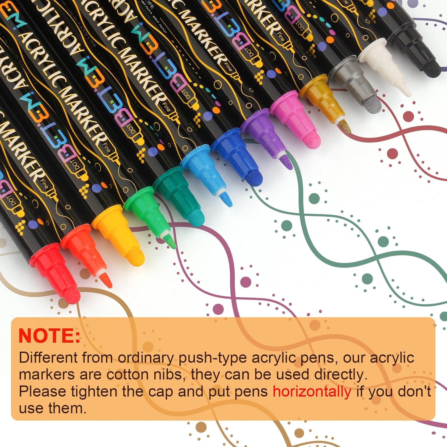 48 Colors Dual Tip Acrylic Paint Pens Markers, Premium Acrylic Paint Pens