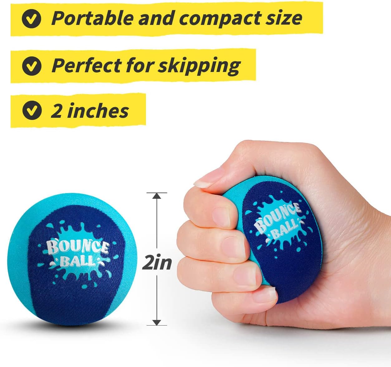 2-Pack Bounce Balls | Water Bouncing Balls Beach Balls & Grip Ball