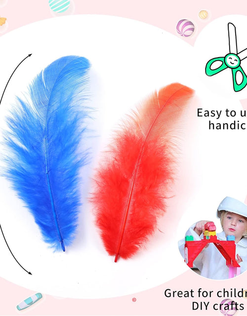 Load image into Gallery viewer, 300pcs 3-5inch Colored Feathers Bulk for Kindergarten DIY Crafts
