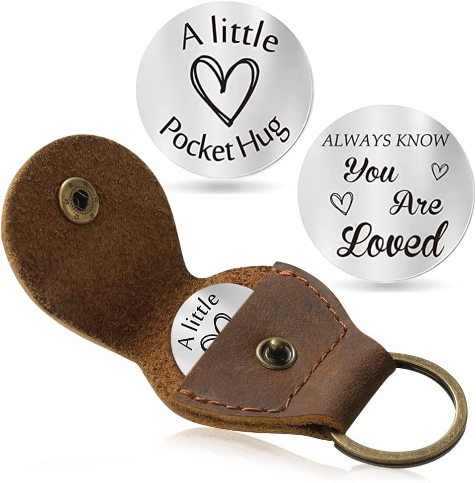 Pocket Hug Token Long Distance Relationship Keepsake, Double Sided Message Engraved