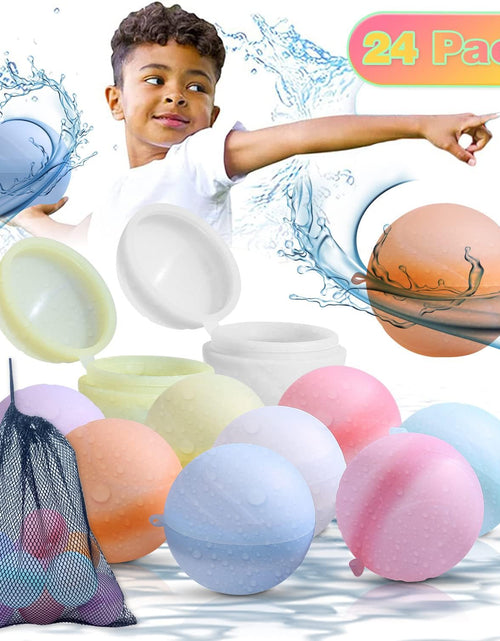 Load image into Gallery viewer, Reusable Water Balloons Water Balls Latex-Free with Portable Mesh Bag Summer (24 Pack)
