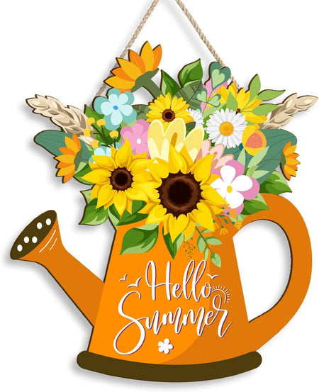 Sunflower Door Sign for Front Door - Welcome Summer Hanging Sign