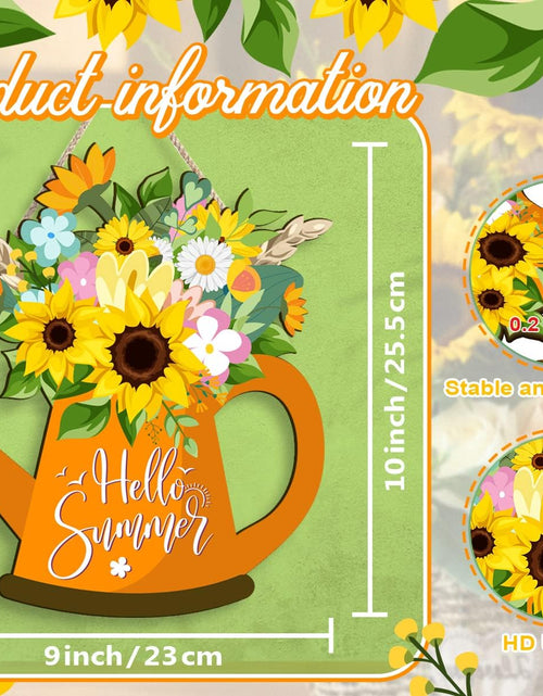 Load image into Gallery viewer, Sunflower Door Sign for Front Door - Welcome Summer Hanging Sign
