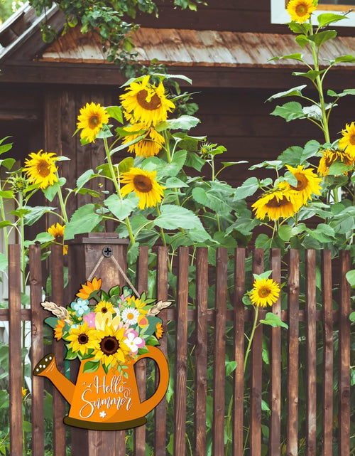 Load image into Gallery viewer, Sunflower Door Sign for Front Door - Welcome Summer Hanging Sign
