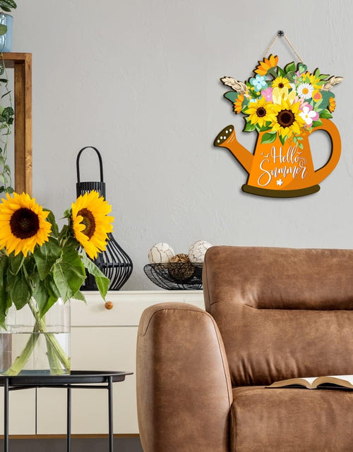 Load image into Gallery viewer, Sunflower Door Sign for Front Door - Welcome Summer Hanging Sign
