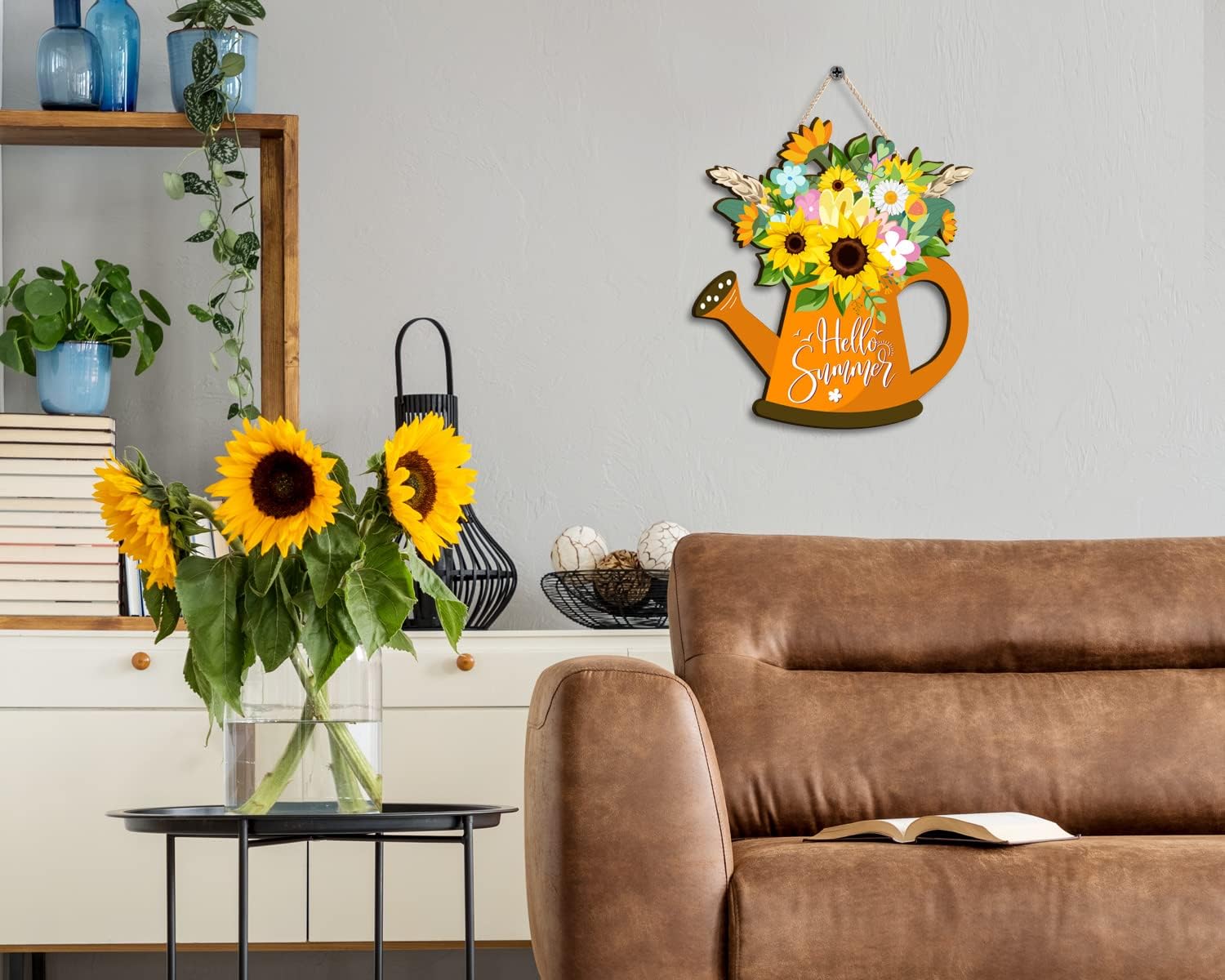 Sunflower Door Sign for Front Door - Welcome Summer Hanging Sign