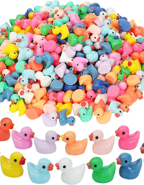 Load image into Gallery viewer, 130 Pcs Mini Ducks Bulk Resin Duck Figurines for Miniature Landscape Garden
