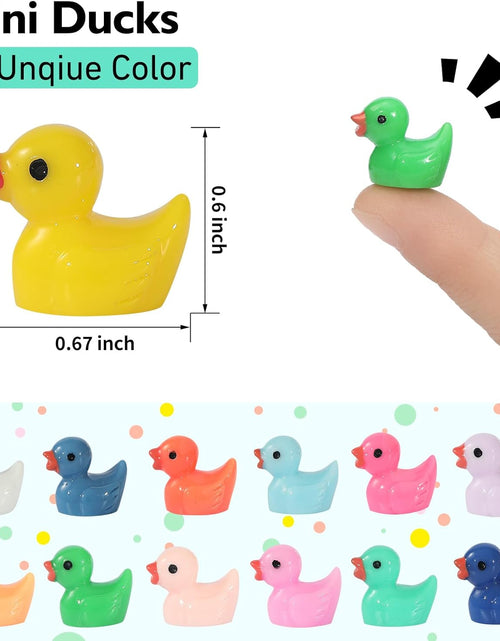 Load image into Gallery viewer, 130 Pcs Mini Ducks Bulk Resin Duck Figurines for Miniature Landscape Garden
