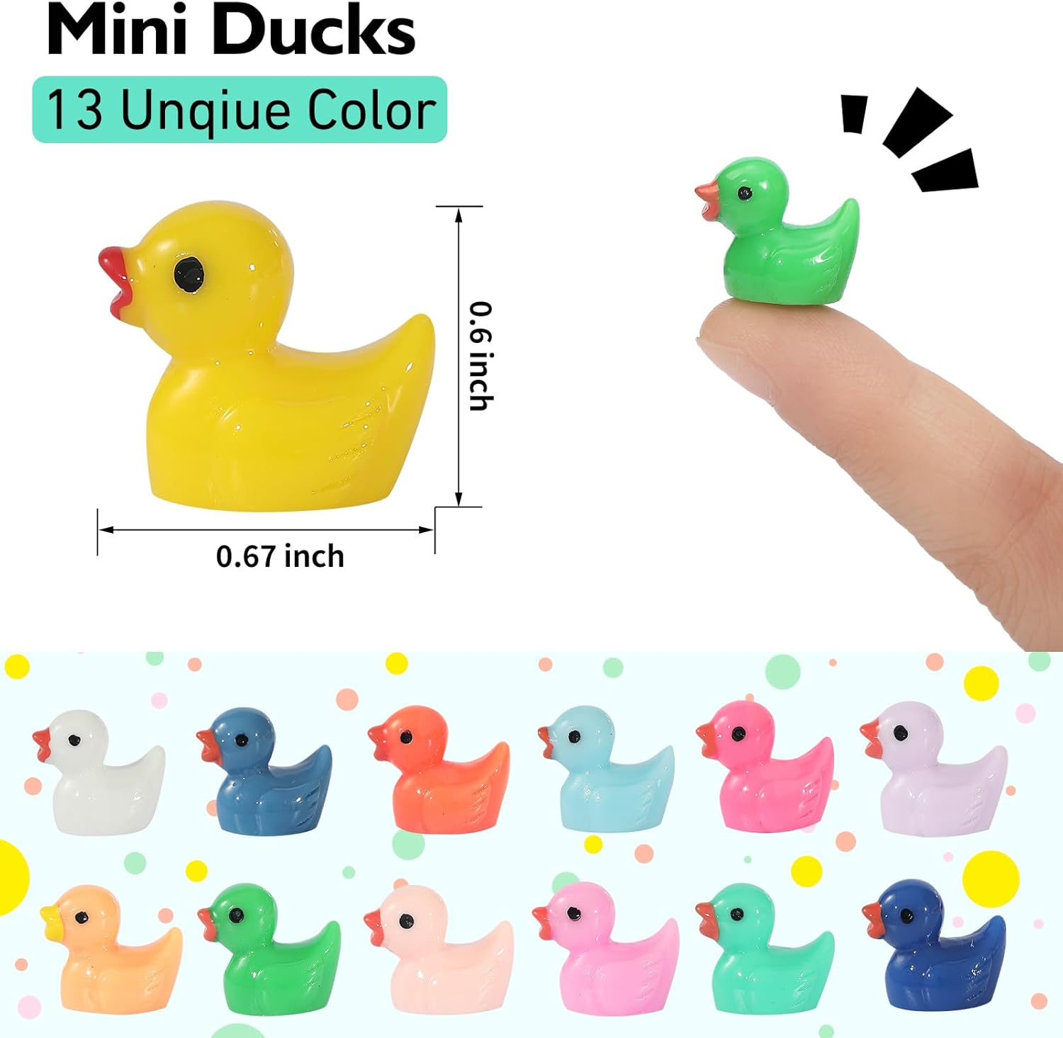 130 Pcs Mini Ducks Bulk Resin Duck Figurines for Miniature Landscape Garden
