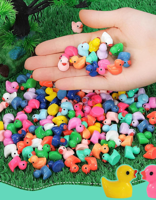 Load image into Gallery viewer, 130 Pcs Mini Ducks Bulk Resin Duck Figurines for Miniature Landscape Garden
