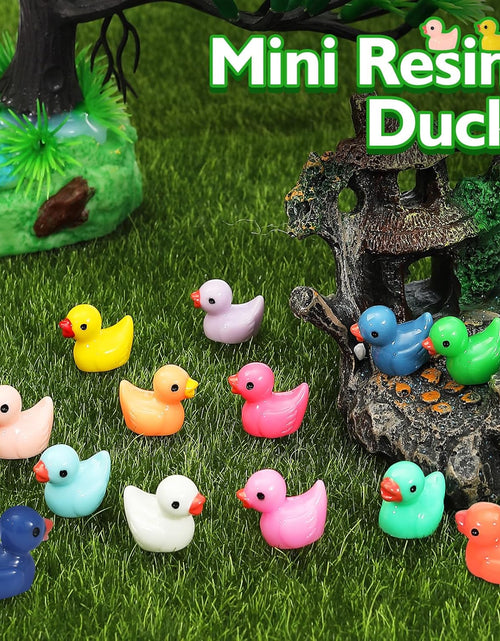 Load image into Gallery viewer, 130 Pcs Mini Ducks Bulk Resin Duck Figurines for Miniature Landscape Garden
