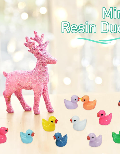 Load image into Gallery viewer, 130 Pcs Mini Ducks Bulk Resin Duck Figurines for Miniature Landscape Garden
