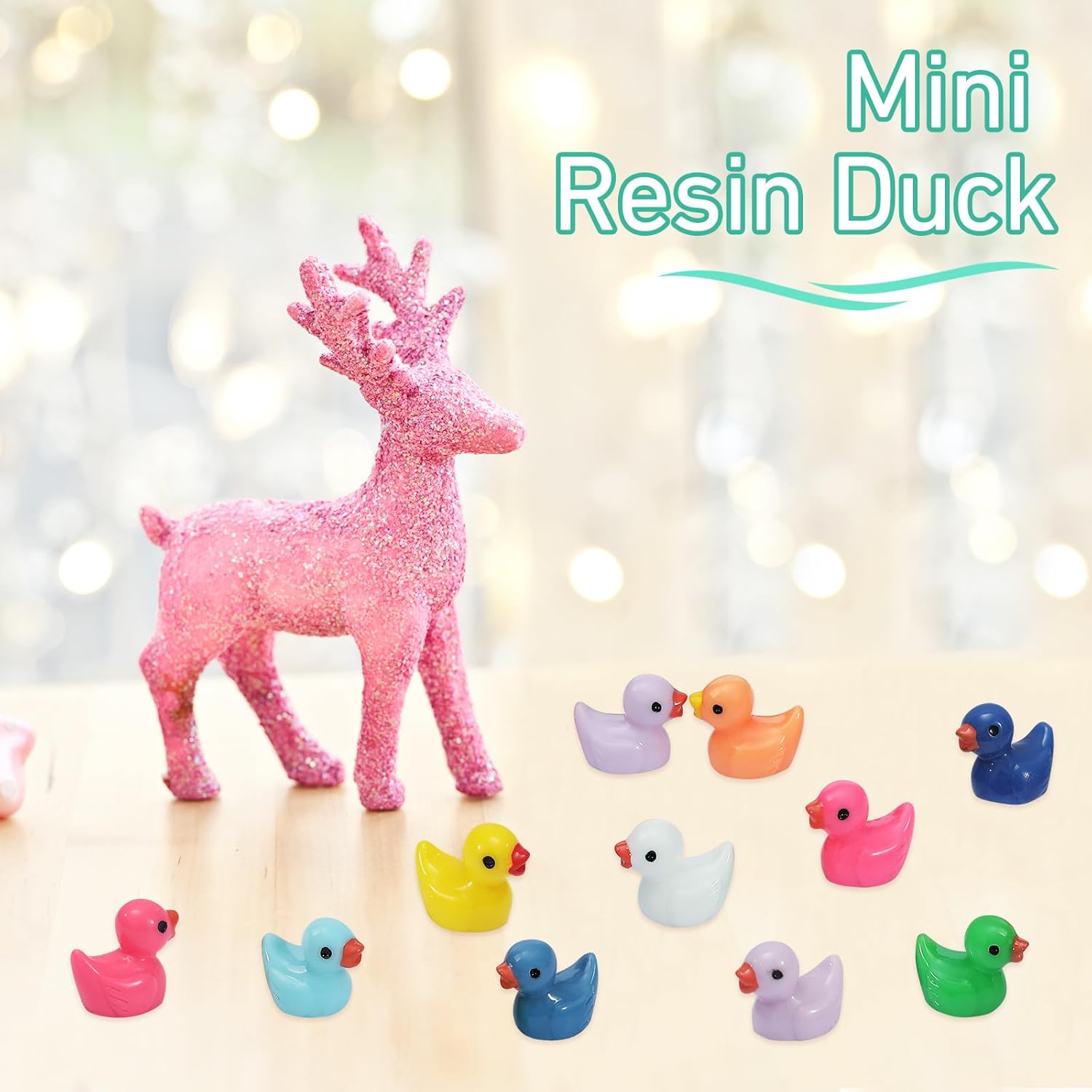 130 Pcs Mini Ducks Bulk Resin Duck Figurines for Miniature Landscape Garden