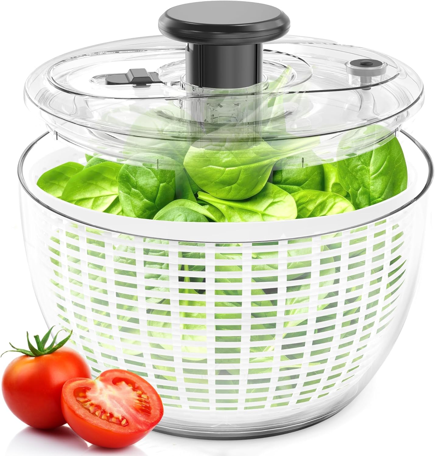 Large Salad Spinner – Lettuce, Fruit & Vegetable Washer and Dryer – 6.3 Quart