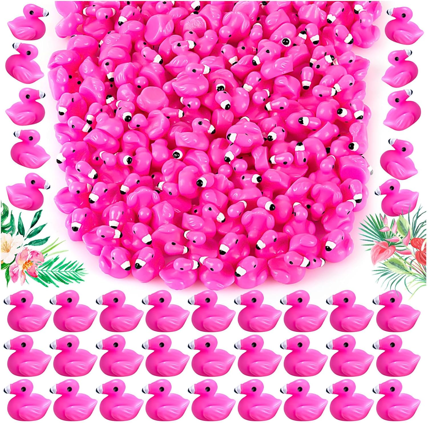 100Pcs Mini Resin Flamingo Ducks, Flamingo Tiny Ducks, Cute Flamingo Figurines