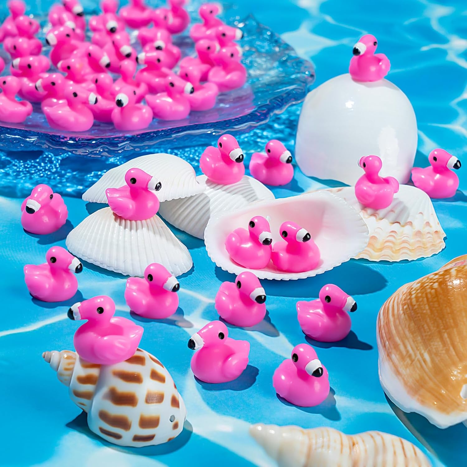 100Pcs Mini Resin Flamingo Ducks, Flamingo Tiny Ducks, Cute Flamingo Figurines