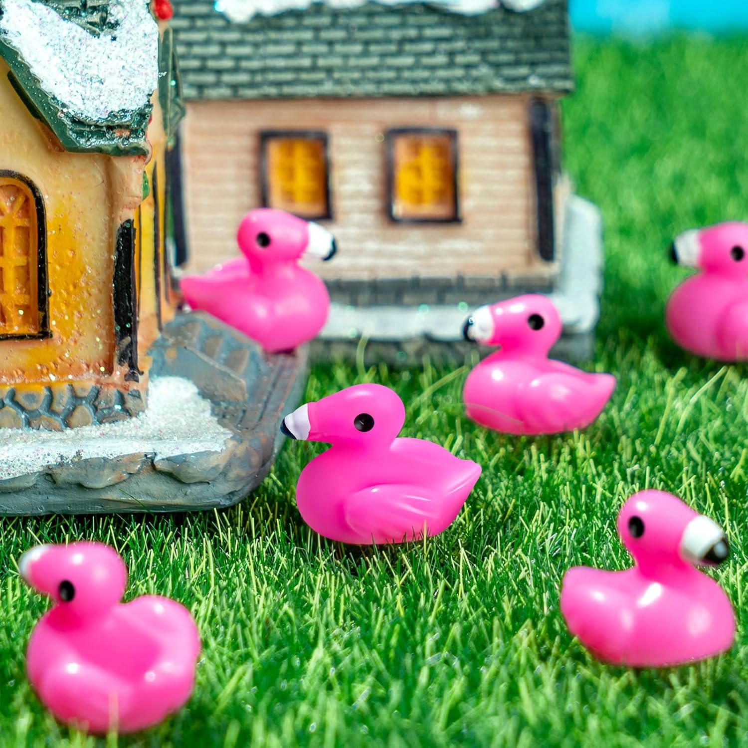 100Pcs Mini Resin Flamingo Ducks, Flamingo Tiny Ducks, Cute Flamingo Figurines