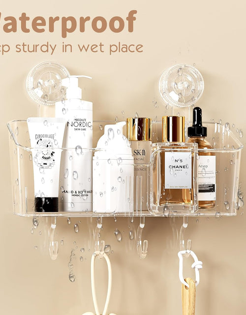 Load image into Gallery viewer, Clear Shower Caddy Suction Cup, No Drilling Removable Shower Shelf | Max Hold 22lbs
