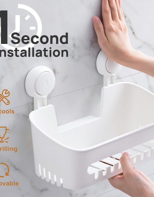 Load image into Gallery viewer, 2 Pack Shower Caddy Suction Cup Shower Organizer Removable Bathroom Shelf | Max Hold 22lbs
