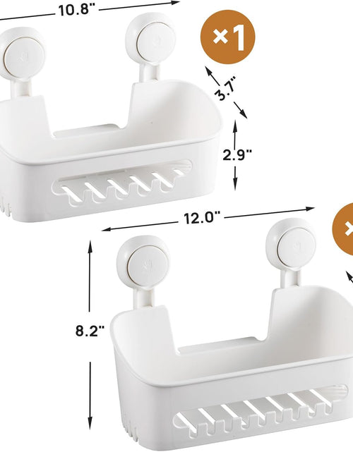 Load image into Gallery viewer, 2 Pack Shower Caddy Suction Cup Shower Organizer Removable Bathroom Shelf | Max Hold 22lbs
