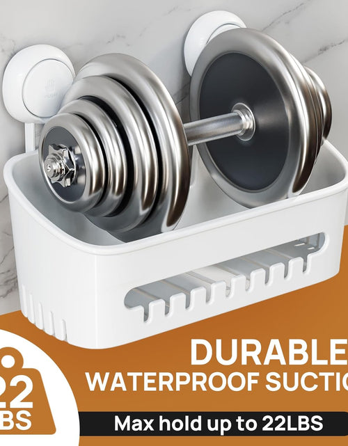 Load image into Gallery viewer, 2 Pack Shower Caddy Suction Cup Shower Organizer Removable Bathroom Shelf | Max Hold 22lbs
