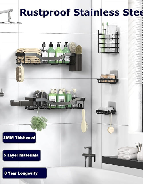 Load image into Gallery viewer, Shower Caddy Adhesive Shower Organizer 7-Pack, Rustproof
