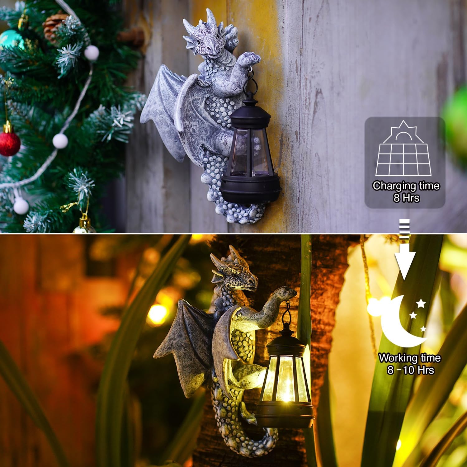 9.3 Inch Resin Dragon Decor for Outdoor, Perfect Garden Gift & Yard Decor