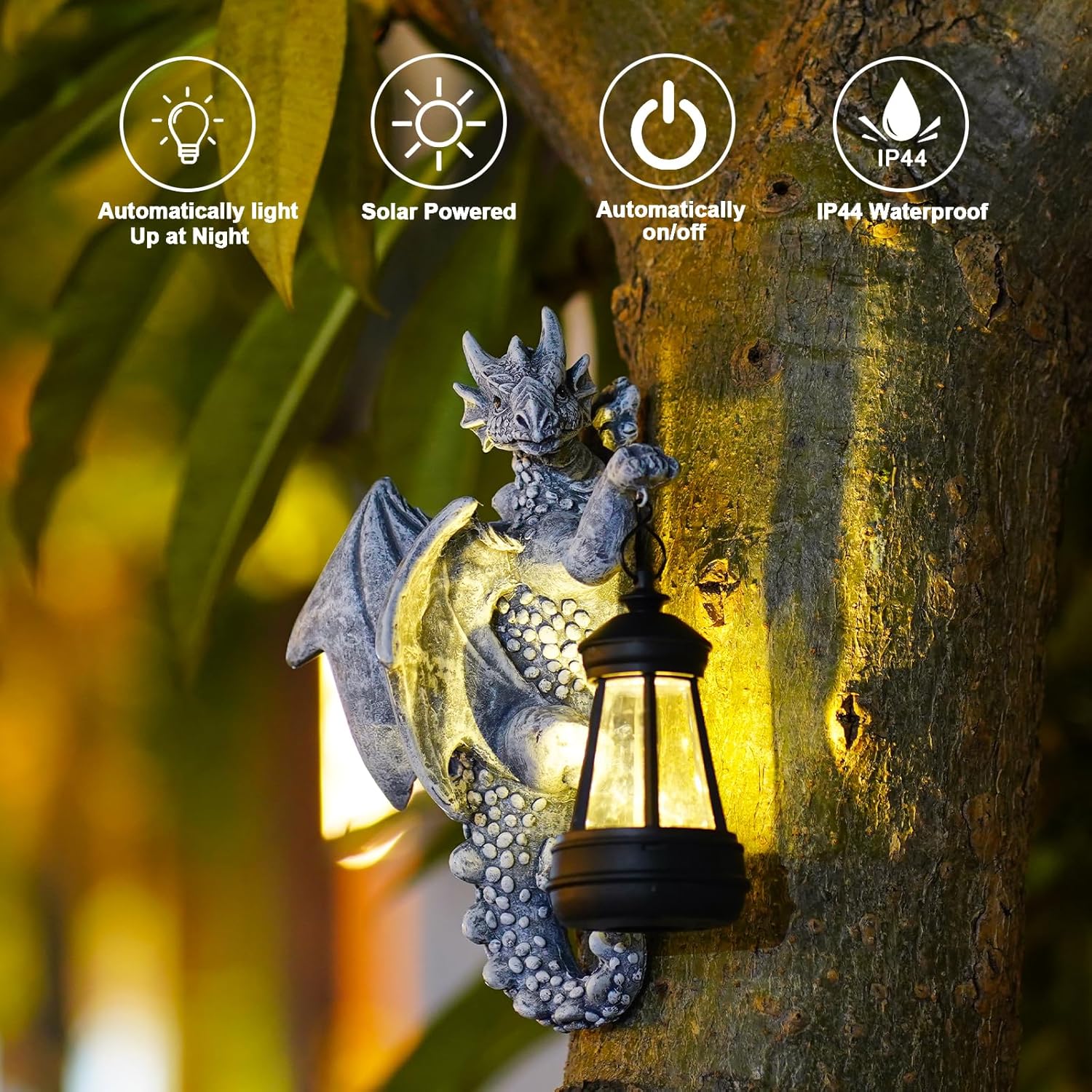 9.3 Inch Resin Dragon Decor for Outdoor, Perfect Garden Gift & Yard Decor