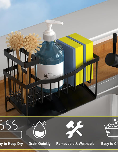 Load image into Gallery viewer, Sink Caddy Sponge Holder for Kitchen Sink with Brush Holder
