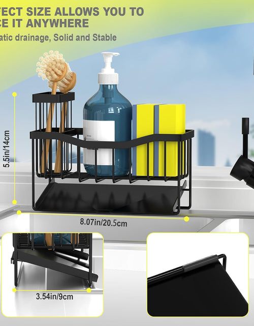 Load image into Gallery viewer, Sink Caddy Sponge Holder for Kitchen Sink with Brush Holder

