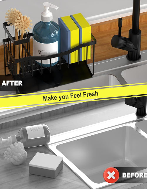Load image into Gallery viewer, Sink Caddy Sponge Holder for Kitchen Sink with Brush Holder
