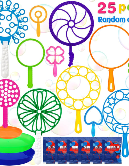 Load image into Gallery viewer, 25 PCS Big Bubble Wands Set with Tray Solution, Giant Bubbles Wands Toys
