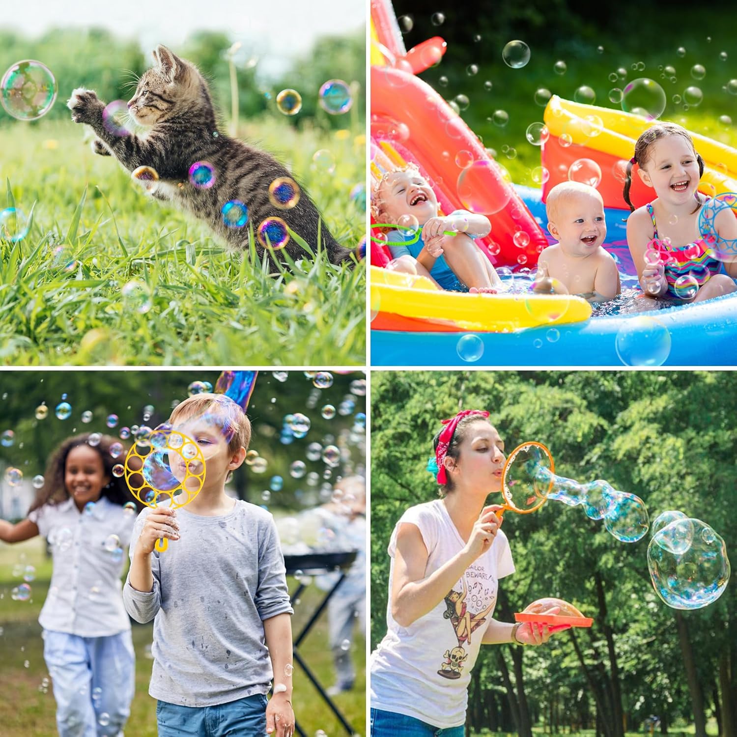 25 PCS Big Bubble Wands Set with Tray Solution, Giant Bubbles Wands Toys
