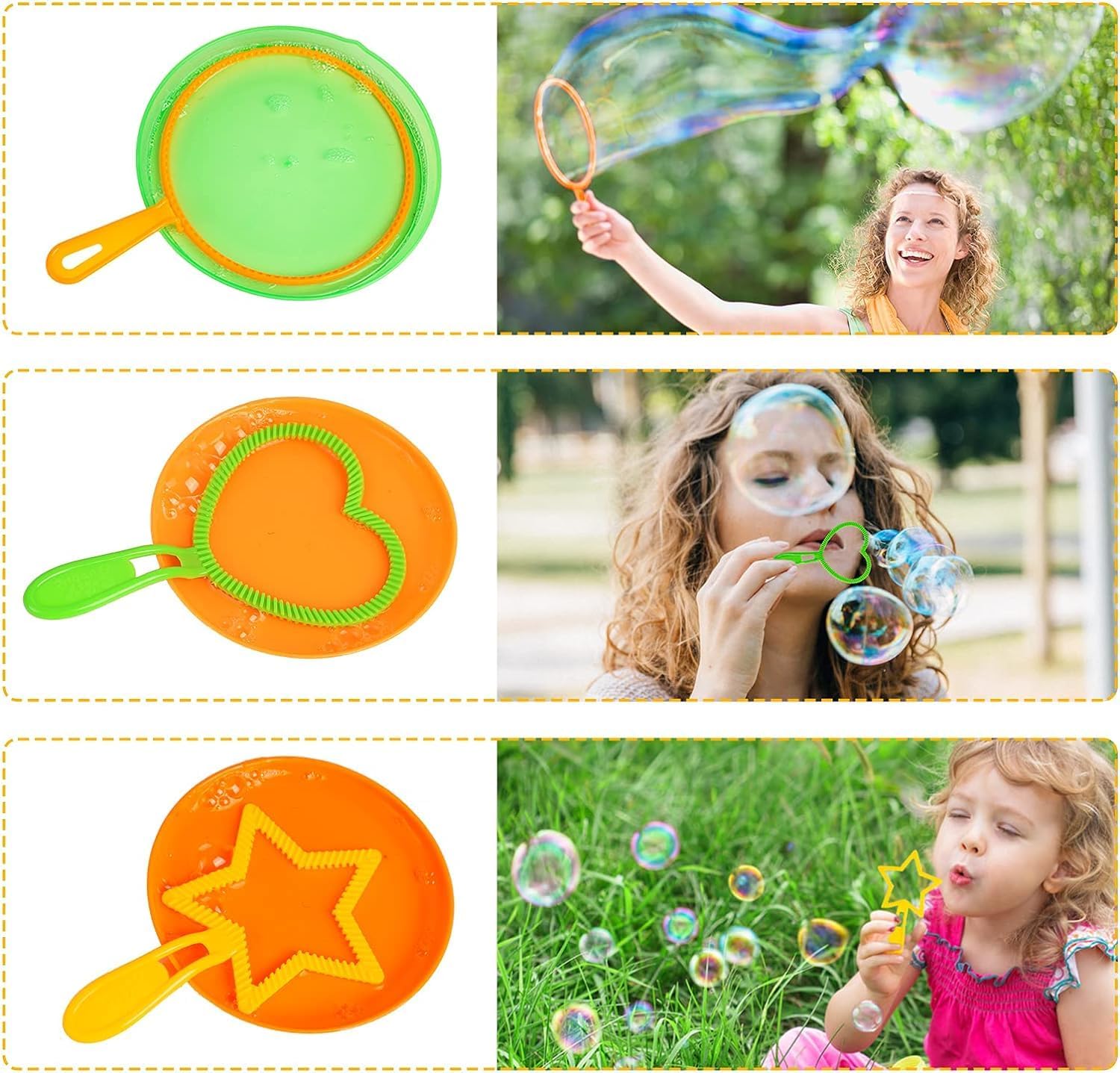 25 PCS Big Bubble Wands Set with Tray Solution, Giant Bubbles Wands Toys