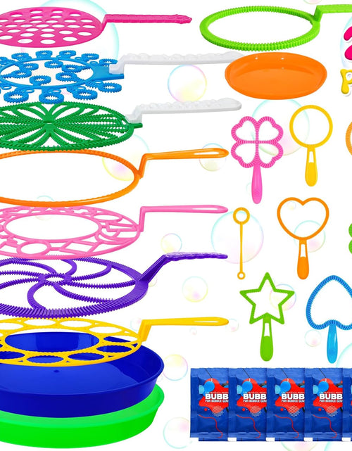 Load image into Gallery viewer, 25 PCS Big Bubble Wands Set with Tray Solution, Giant Bubbles Wands Toys
