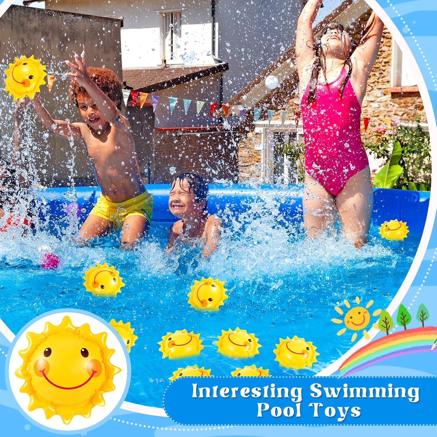 24 Pcs Inflatable Beach Balls for Kids Beach Balls for Summer Pool Games (5 Inches)