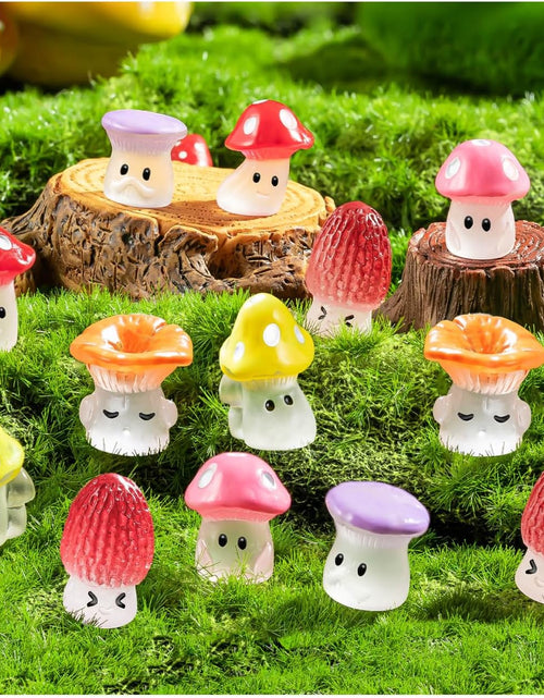 Load image into Gallery viewer, 24pcs Mini Mushrooms Cute Resin Tiny Mushrooms Statue
