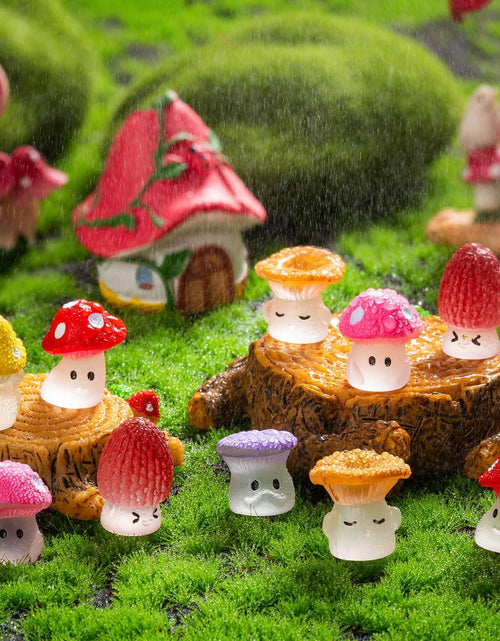 Load image into Gallery viewer, 24pcs Mini Mushrooms Cute Resin Tiny Mushrooms Statue
