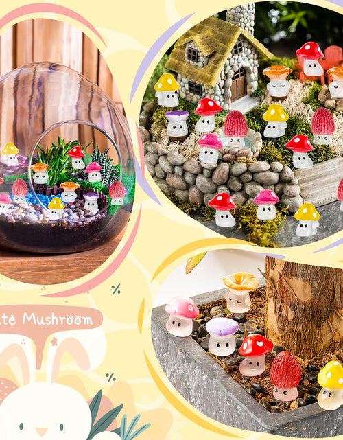 Load image into Gallery viewer, 24pcs Mini Mushrooms Cute Resin Tiny Mushrooms Statue
