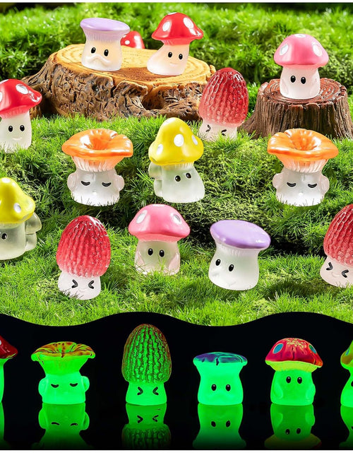 Load image into Gallery viewer, 24pcs Mini Mushrooms Cute Resin Tiny Mushrooms Statue
