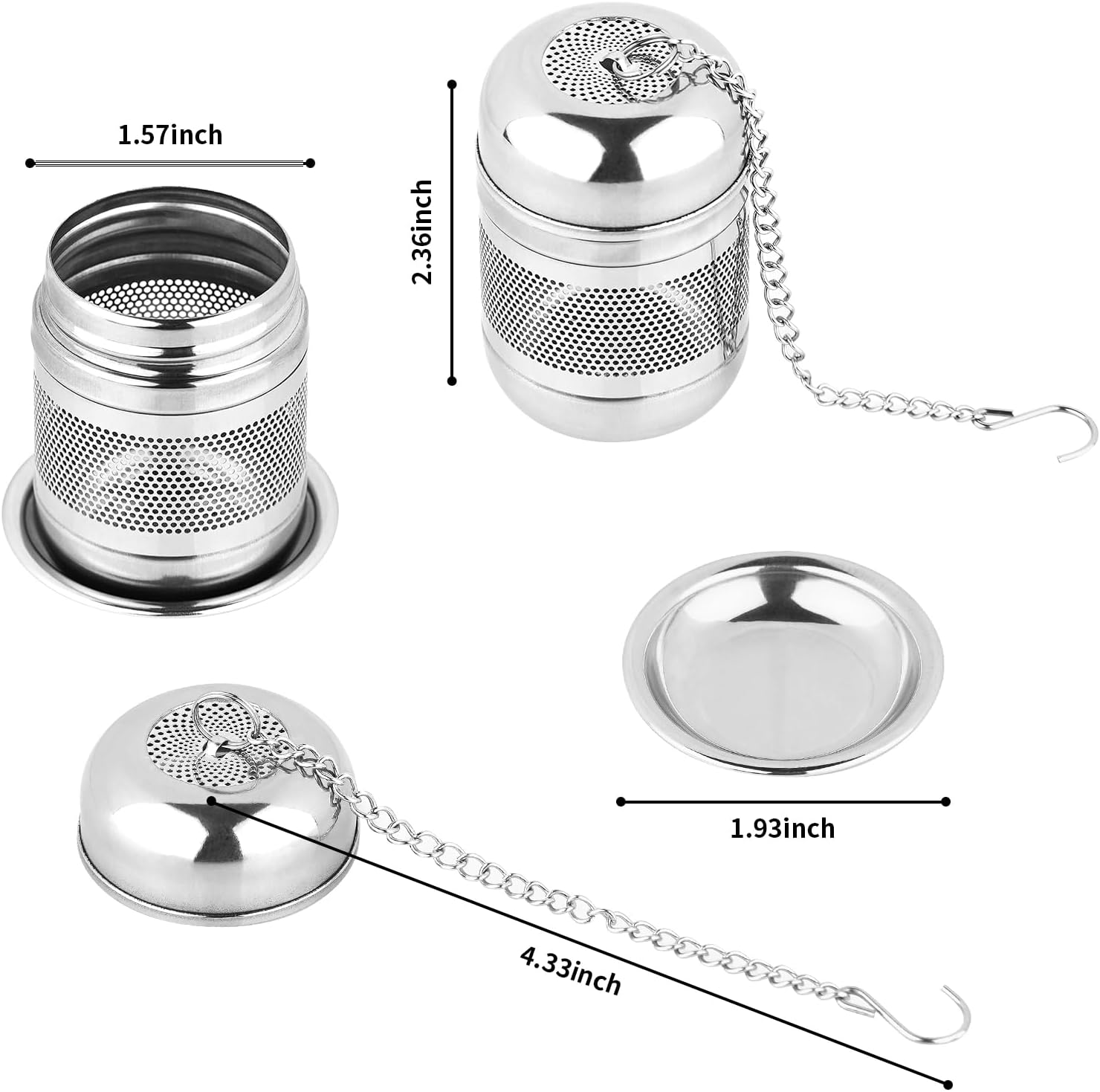 2PCS Tea Infuser Strainer - Stainless Steel Strainers for Loose Leaf Tea