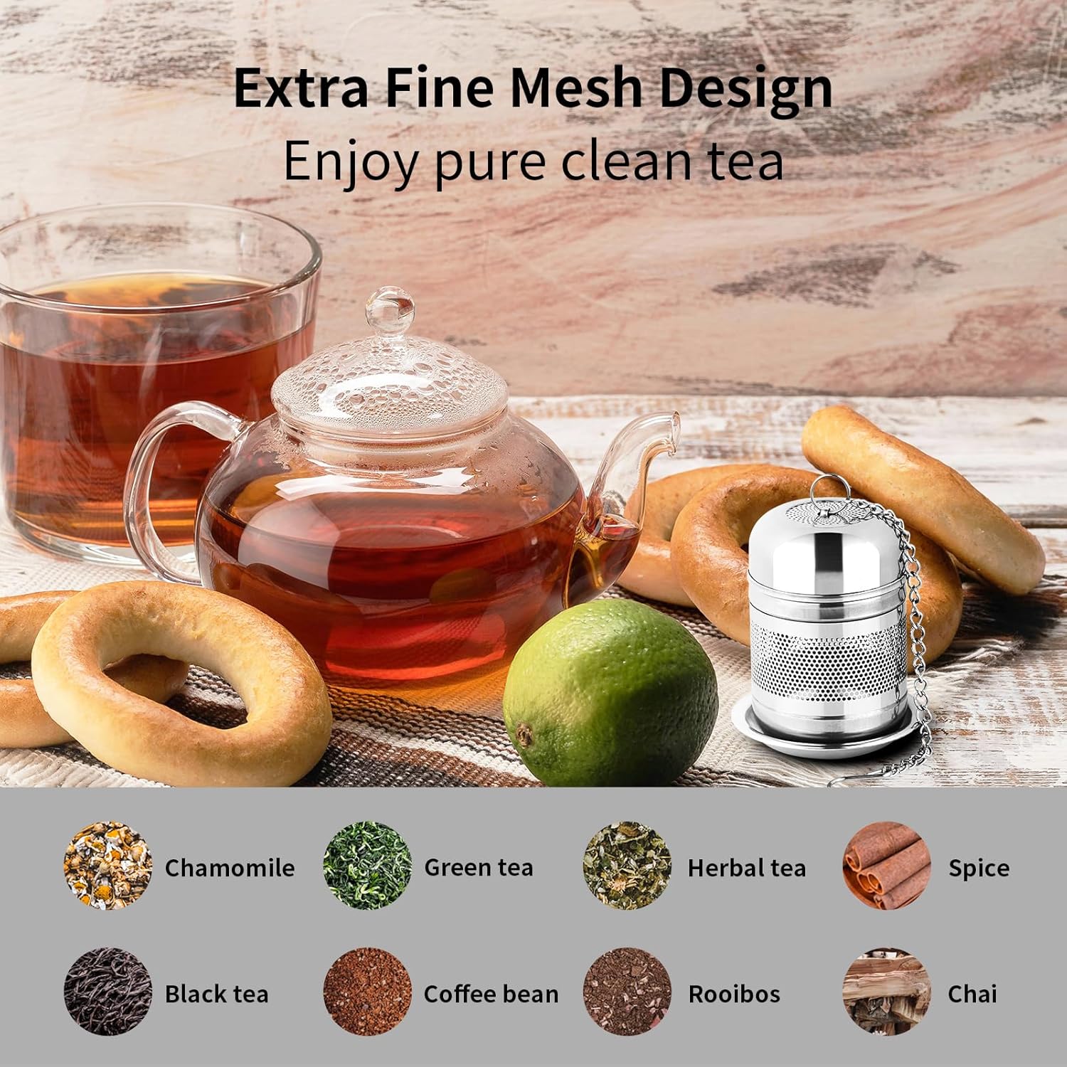 2PCS Tea Infuser Strainer - Stainless Steel Strainers for Loose Leaf Tea