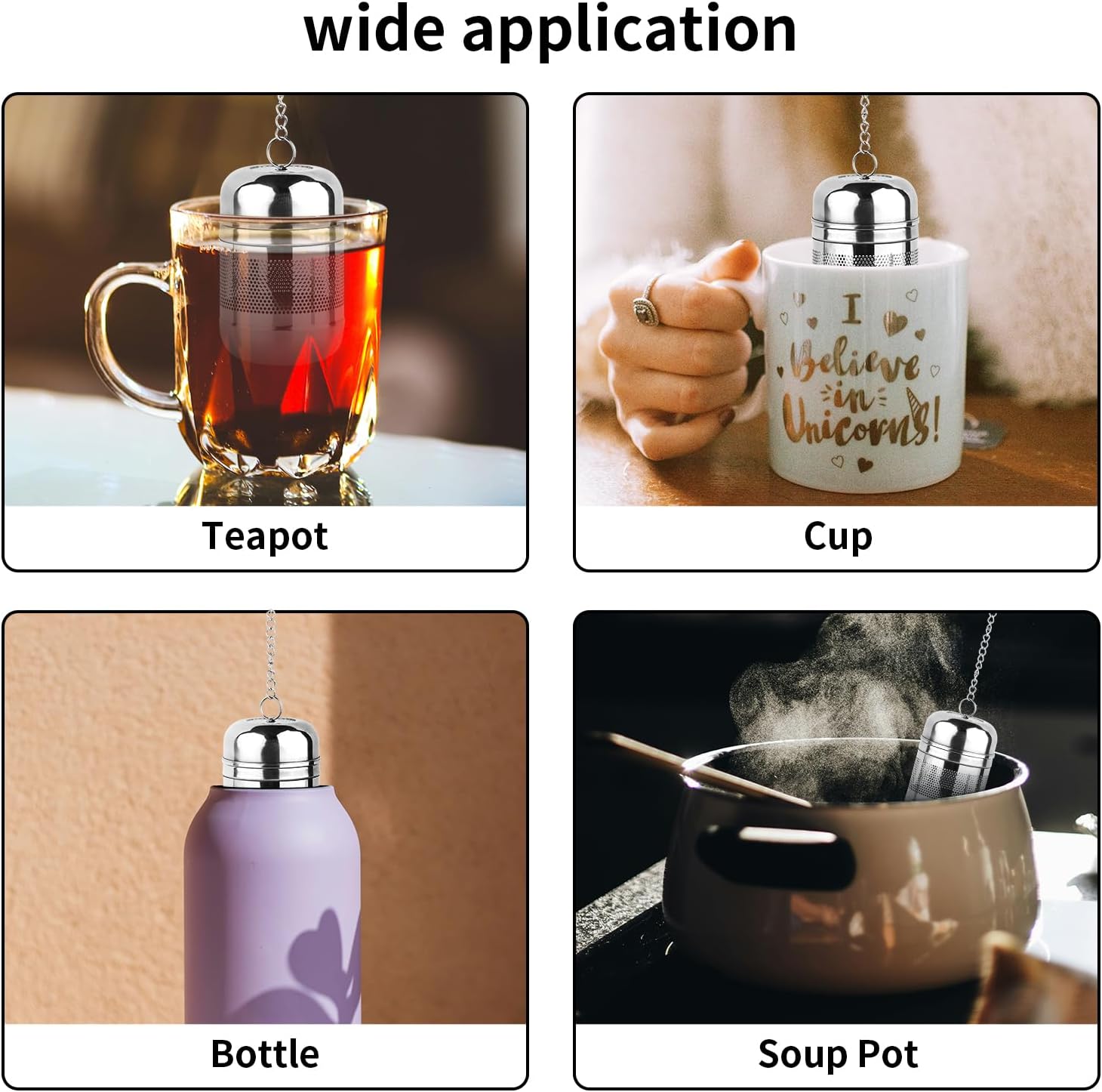 2PCS Tea Infuser Strainer - Stainless Steel Strainers for Loose Leaf Tea