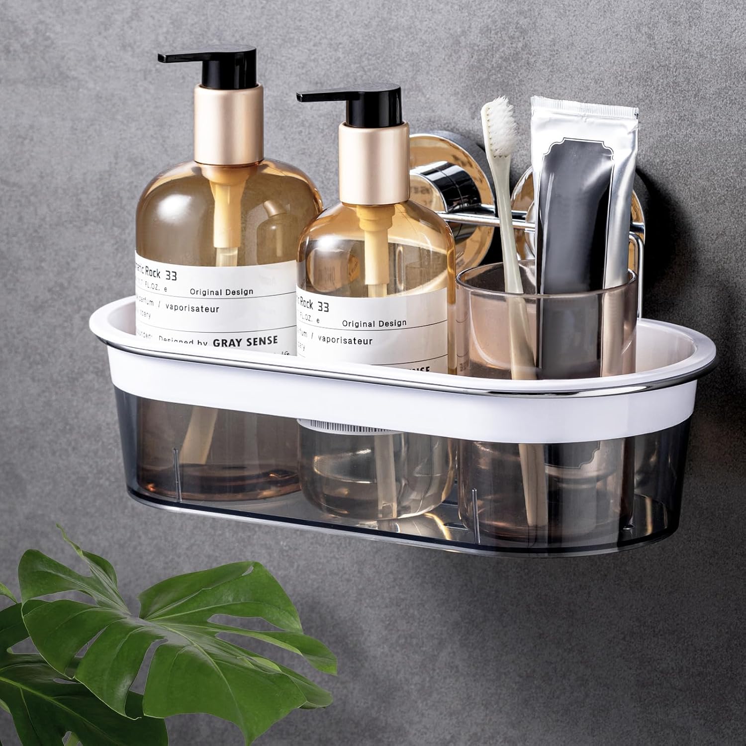 NO-Drilling Shower Organizer Suction Basket Bathroom Storage Max Hold 22lbs