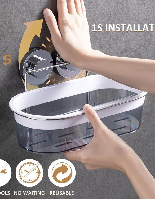 Load image into Gallery viewer, NO-Drilling Shower Organizer Suction Basket Bathroom Storage Max Hold 22lbs
