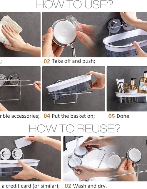 Load image into Gallery viewer, NO-Drilling Shower Organizer Suction Basket Bathroom Storage Max Hold 22lbs
